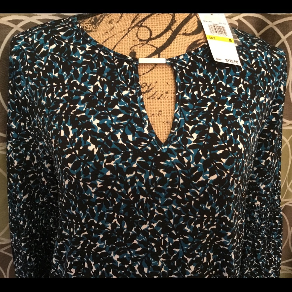 MICHAEL Michael Kors Deep Teal Leaf Dress NWT Med - Picture 4 of 8
